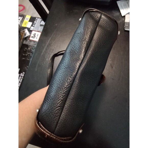 Brighton D273967 Handbag Satchel Pebbled Leather Black & Brown - Picture 4 of 11